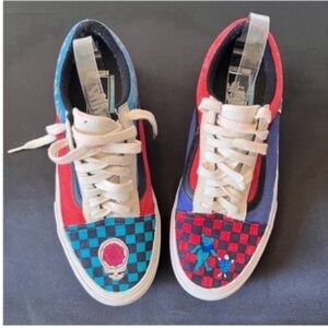 Vans Red and Blue Checkered Sneakers